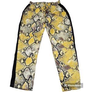 See and Be Seen Women's Multicolor Snakeskin‎ Pants Drawstring Waist Size L NWT
